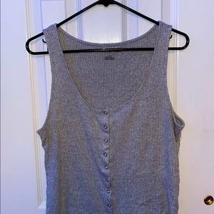 Grey Button Up Tank Top